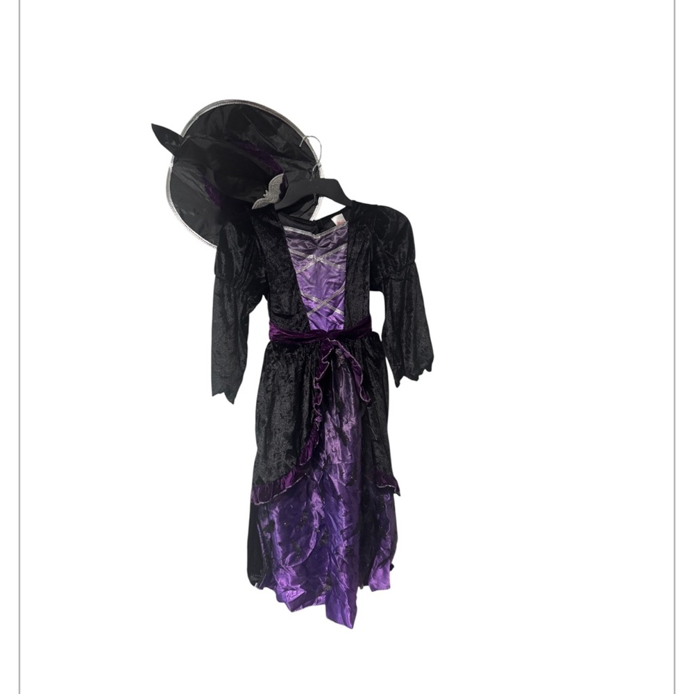 MORPH COSTUMES girls Purple Witch Halloween Costume with hat size medium